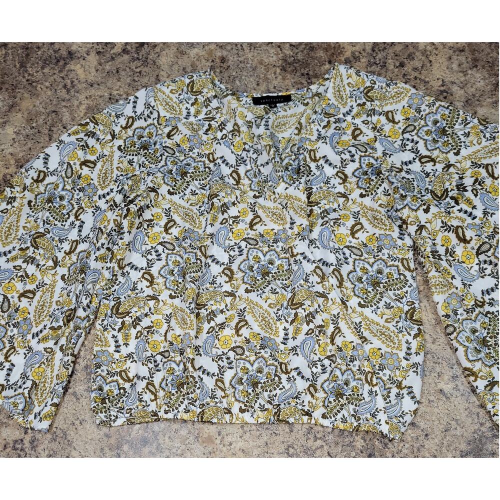 Sanctuary Paisley size medium women's cross over blouse